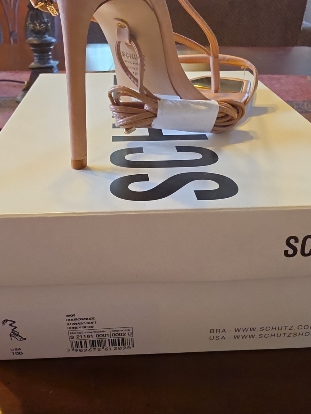 SCHUTZ Nude Strappy Stiletto Sandal